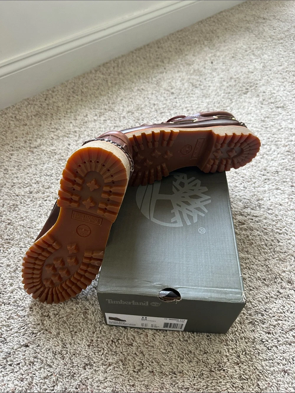 Timberland Men's Dark Brown Leather Boat Shoes